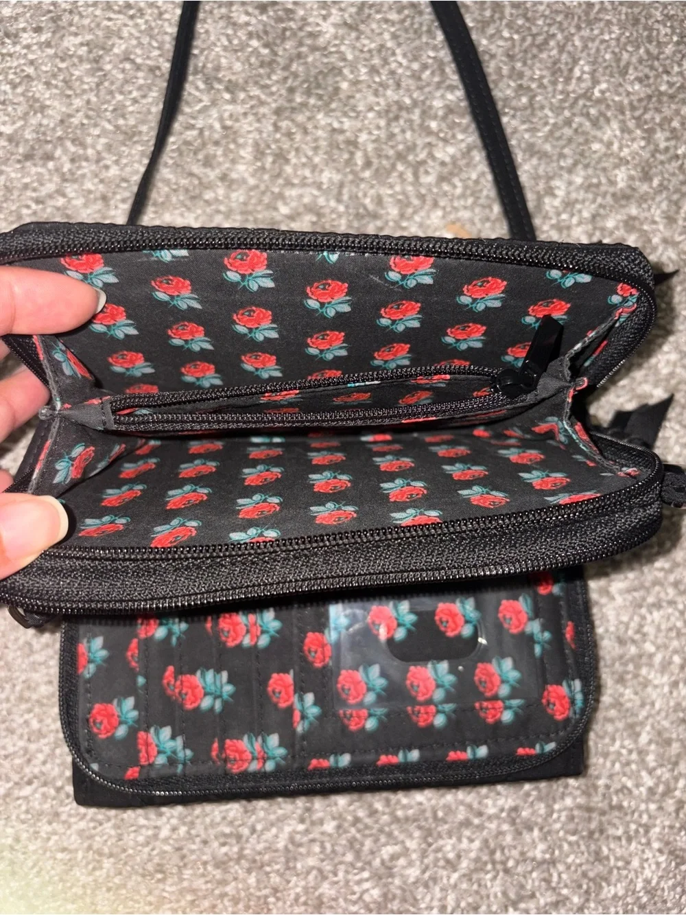 Black Quilted Small Crossbody Bag